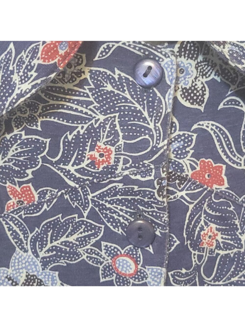 Vtg 90s Justin Allen Blue Red Floral Sleeveless Romper Bow Buttons Size M Cotton - Picture 10 of 15
